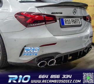 DIFUSOR MERCEDES CLASE A V177 AMG 18- SEDAN LOOK A45 + COLAS