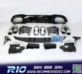 DIFUSOR MERCEDES CLASE A V177 AMG 18- SEDAN LOOK A45 + COLAS