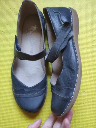 Zapatos gris talla 38, piel