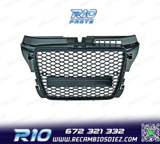 PARRILLA AUDI A3 8P 8PA 08-12 LOOK RS3 NEGRO