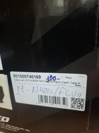 CASCO MOTO UFO SHERATAN NEGRO FLUOR TALLA S y M