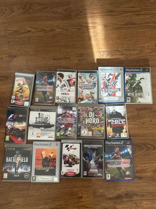 Lote de 16 videojuegos ps2 psp y ps3