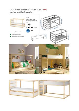 Cama infantil de madera - IKEA - modelo Kura