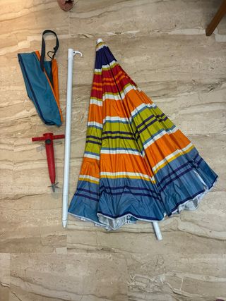 Parasol de playa grande multicolor