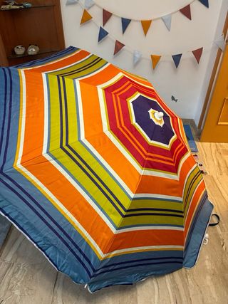 Parasol de playa grande multicolor