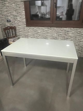 Mesa Cocina Cristal y Metal