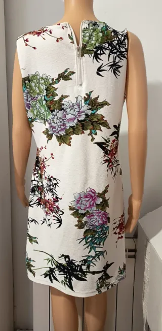Vestido estampado flores blanco