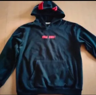 Felpa bambina con cappuccio e corna