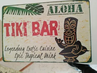 Carteles Hojalata Tiki Bar Aloha Hawaii