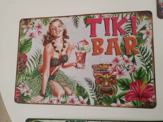 Carteles Hojalata Tiki Bar Aloha Hawaii
