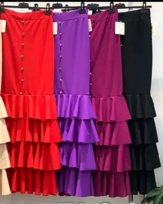 Falda flamenca roja talla s, 1m, L