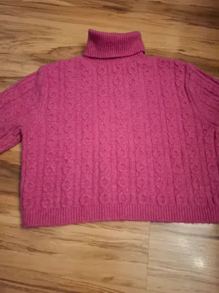 Jersey Zara niña cuello alto rosa talla 120