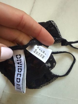 Top/sujetador lencero H&M negro XS