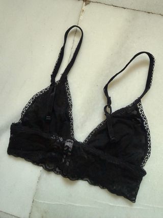Top/sujetador lencero H&M negro XS