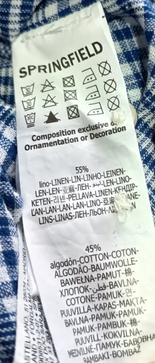 Camisa Springfield Cuadros Azul y Blanco