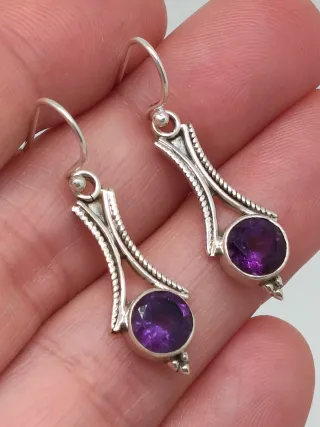 Pendientes Plata 925 y Amatista