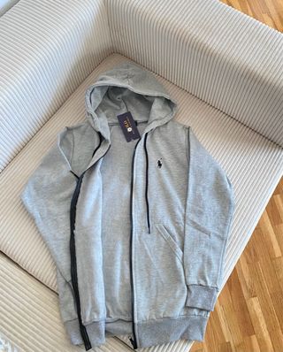 Sudadera Polo Ralph Lauren Gris con Cremallera