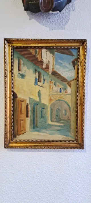 Cuadro oleo antiguo inglés firmado