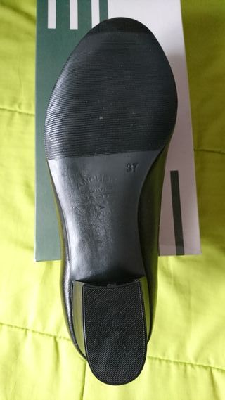 Zapatos piel negros ANCHOS ESPECIALES talla 37