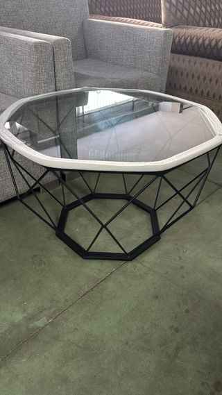 Mesa centro moderna cristal y metal