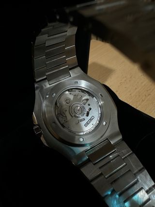 Seiko Mod Nautilus Open Heart Negro/Plata