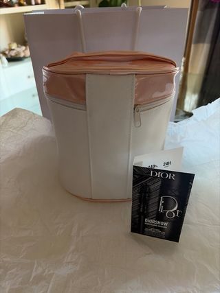 Neceser bombonera Dior rosa y blanco
