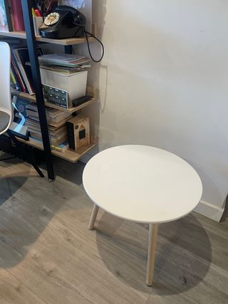 Mesita auxiliar redonda madera