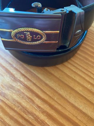 Cinturón Polo Marrón y Dorado