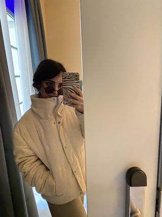 Abrigo acolchado beige