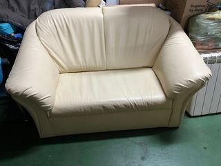 X2 Conjunto 3 sofás de piel. 1/2/3plazas (6 Total)