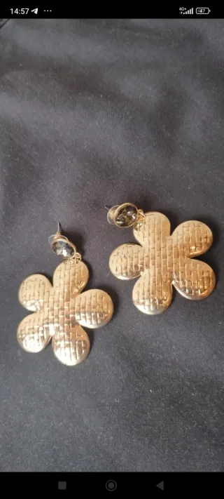 Orecchini Max Mara Acciaio Dorato con Pietra Grigi