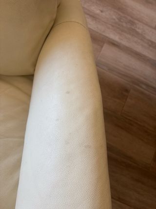 Poltrona relax in pelle beige