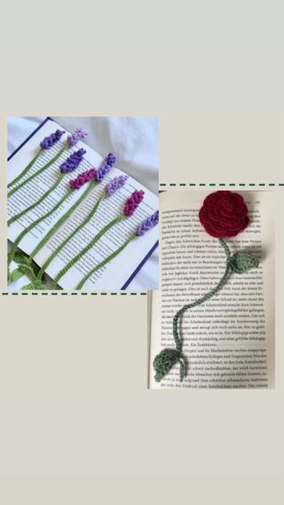 Marcapáginas de ganchillo hechos a mano