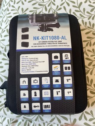 Cámara de acción FHD 1080p con accesorios