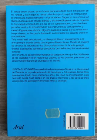 Libro "Antropología urbana".