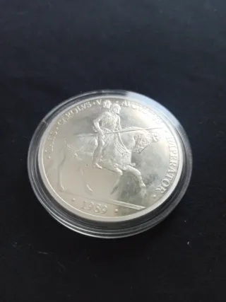 Moneda Plata España 5 ECU 1989 1 Onza
