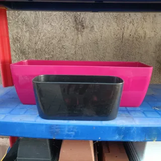 Set 2 Vasi Balconette Rosa e Nero