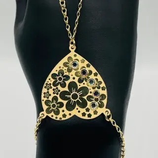 PULSERA MANITA CORAZON "FLORES" CON CIRCONITAS