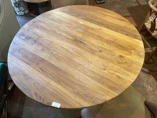 Mesa redonda madera teca natural