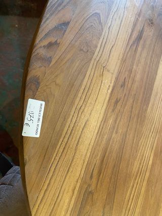 Mesa redonda madera teca natural