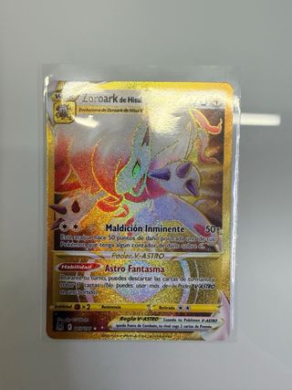 Carta Pokémon Zoroark de Hisui V ASTRO Dorada