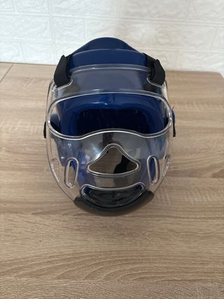 Casco Taekwondo Azul + Protector Facial