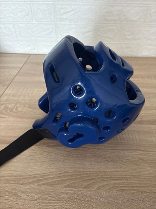 Casco Taekwondo Azul + Protector Facial
