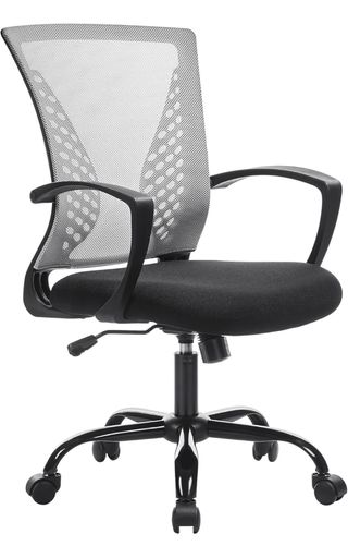 Silla de escritorio negra y blanca