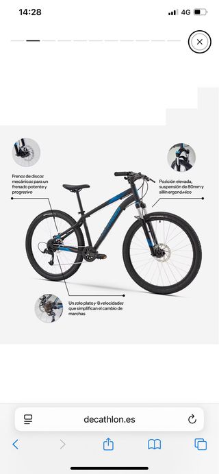 Espectacular Bicicleta Montaña Rockrider Azul
