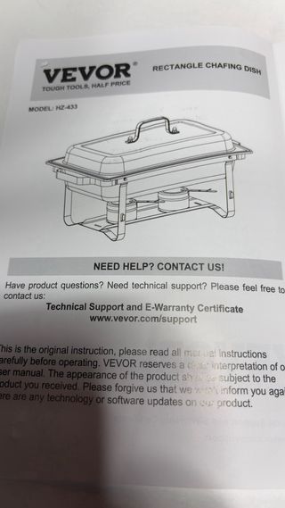 - Calentador VEVOR Hz-433 Acero Inoxidable