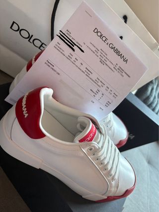 Zapatillas Dolce & Gabbana Hombre Blancas y Rojas