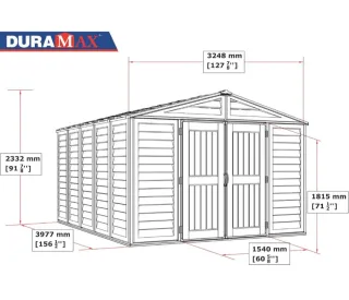 Duramax - caseta cobertizo jardín 10.5 x 13