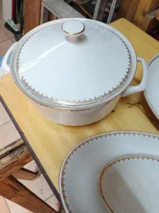 Servizio piatti porcellana vintage oro