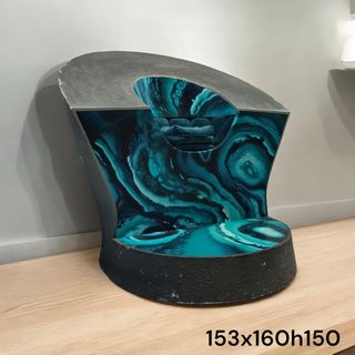 Butaca Space Age Negra y Turquesa